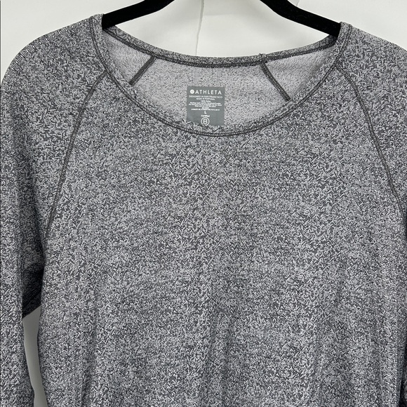 Athleta Speedlight Seamless Top Gray Long Sleeve Ruched Sides Size Large - Picture 3 of 7